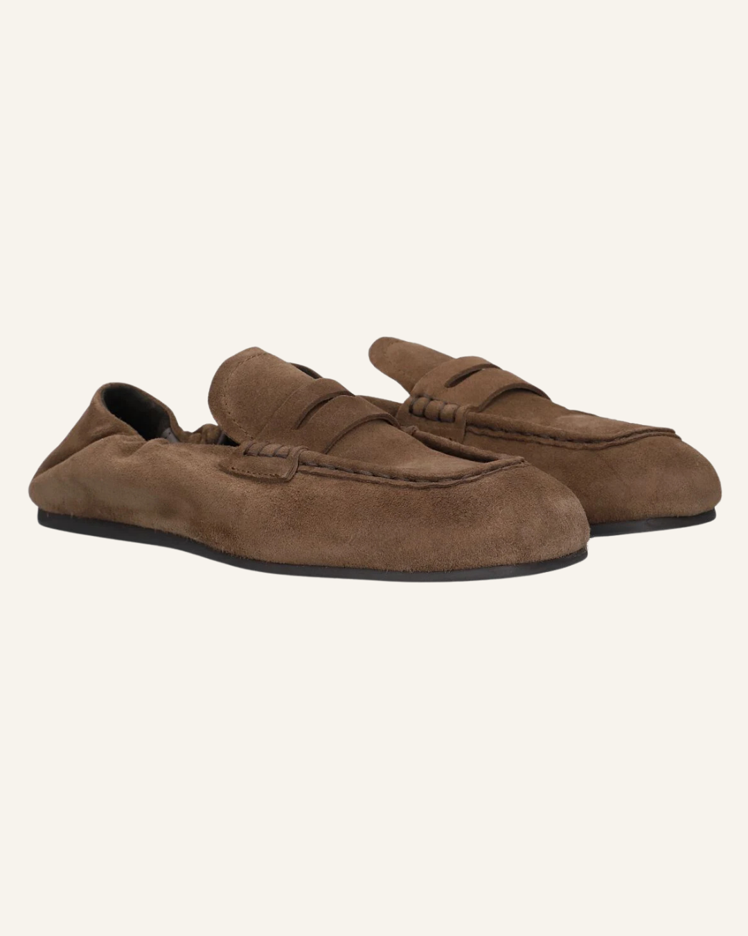 Penny Loafer Square Suede - Dark Brown
