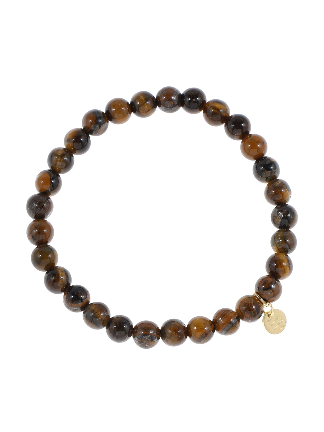 Armbandje met gemstone balletjes / bruin mêlée