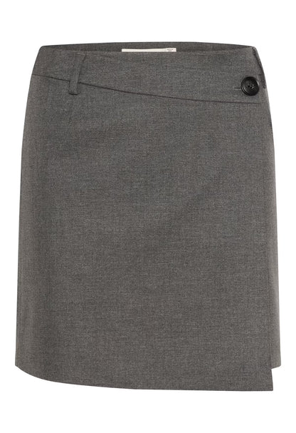 GZpaula Melange MW Wrap Skirt - Black