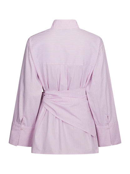 Dita Scarf Stripe Shirt - Light Pink