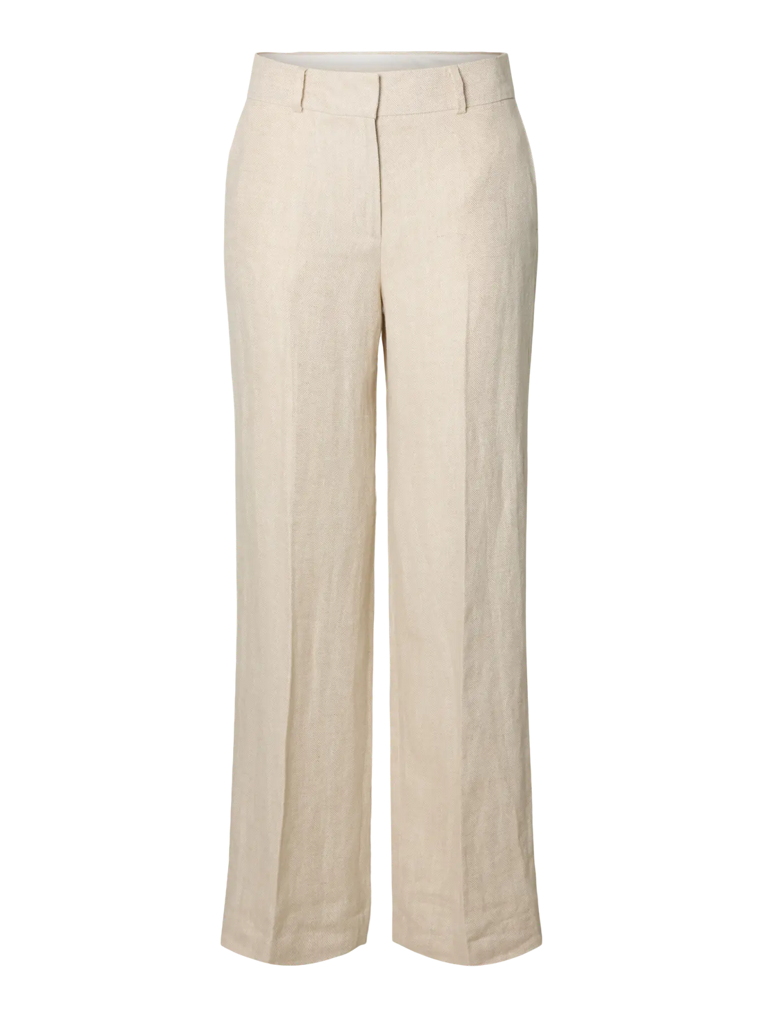 SLFwide Ida MW Linen Pant - Egret