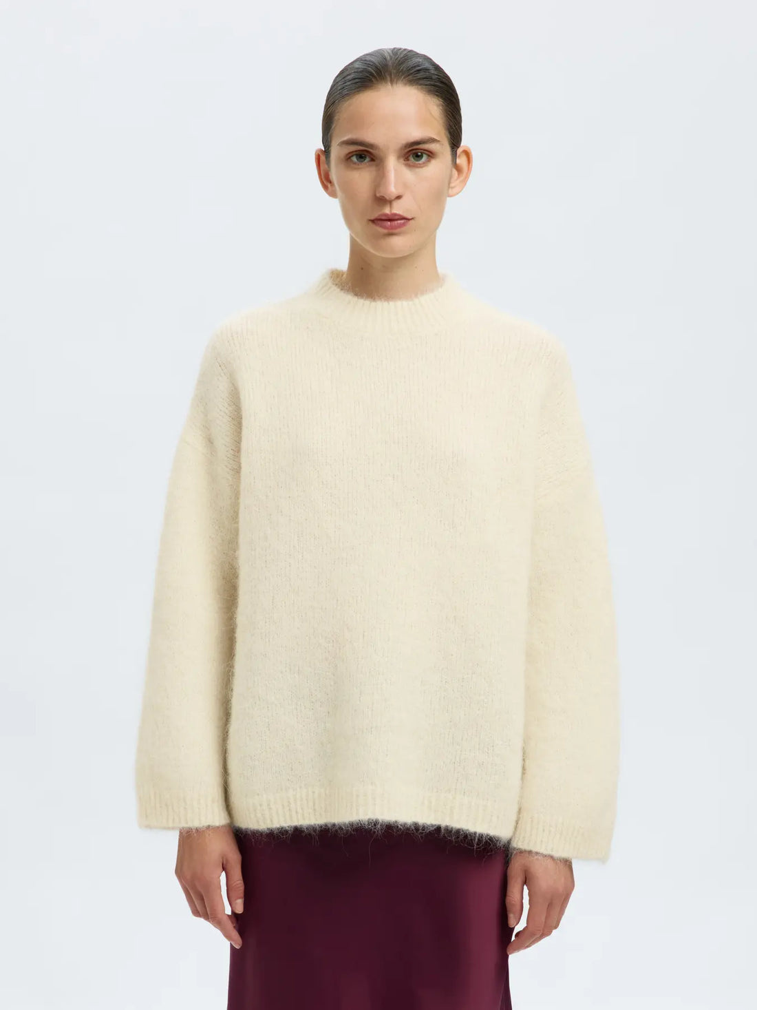 SLFgabriella LS Knit New O-Neck - Birch