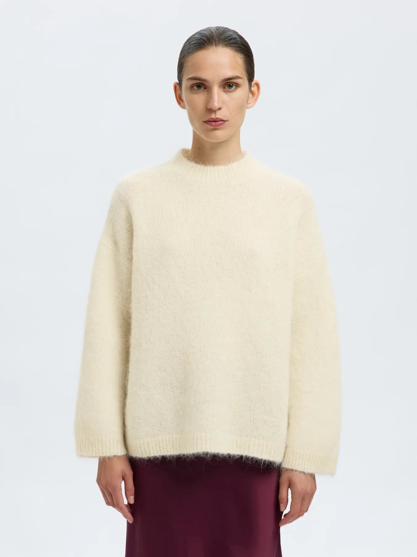 SLFgabriella LS Knit New O-Neck - Birch