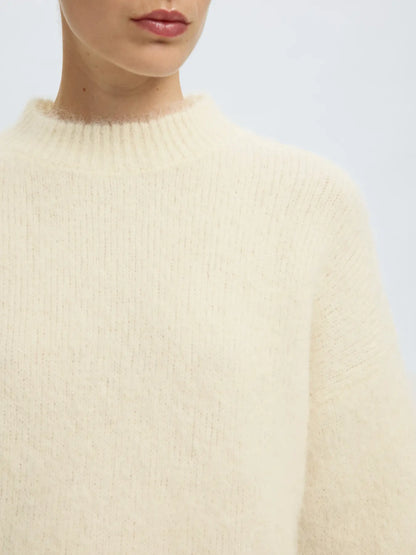 SLFgabriella LS Knit New O-Neck - Birch