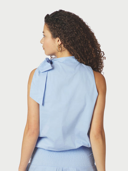 Veda Poplin Top - Light Blue