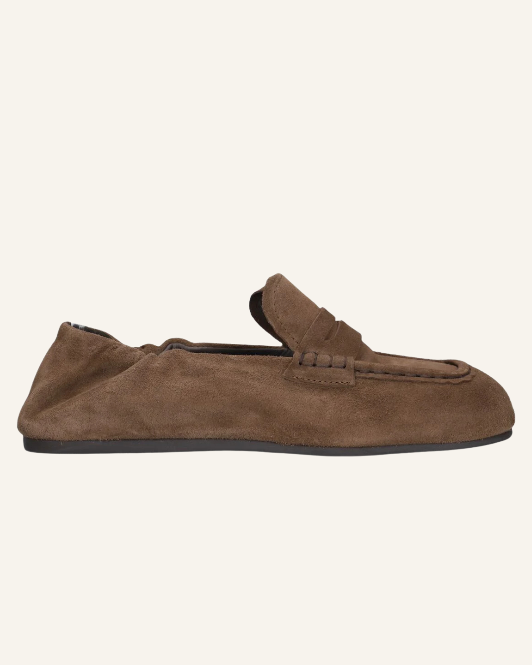 Penny Loafer Square Suede - Dark Brown
