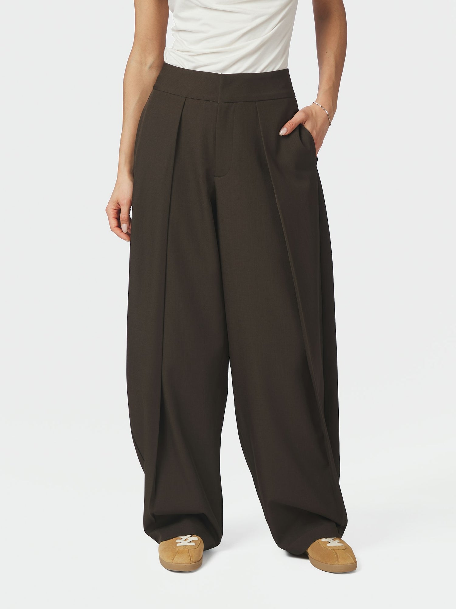 Lucille Structure Pants - Dark Brown