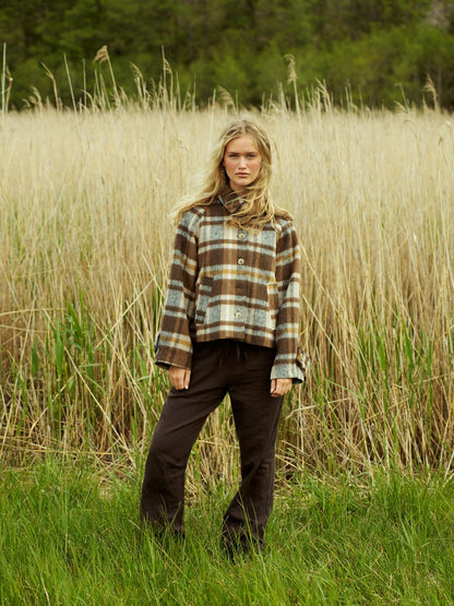 Quinn Check Jacket - Camel