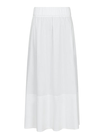 Yara Long Poplin Skirt - White