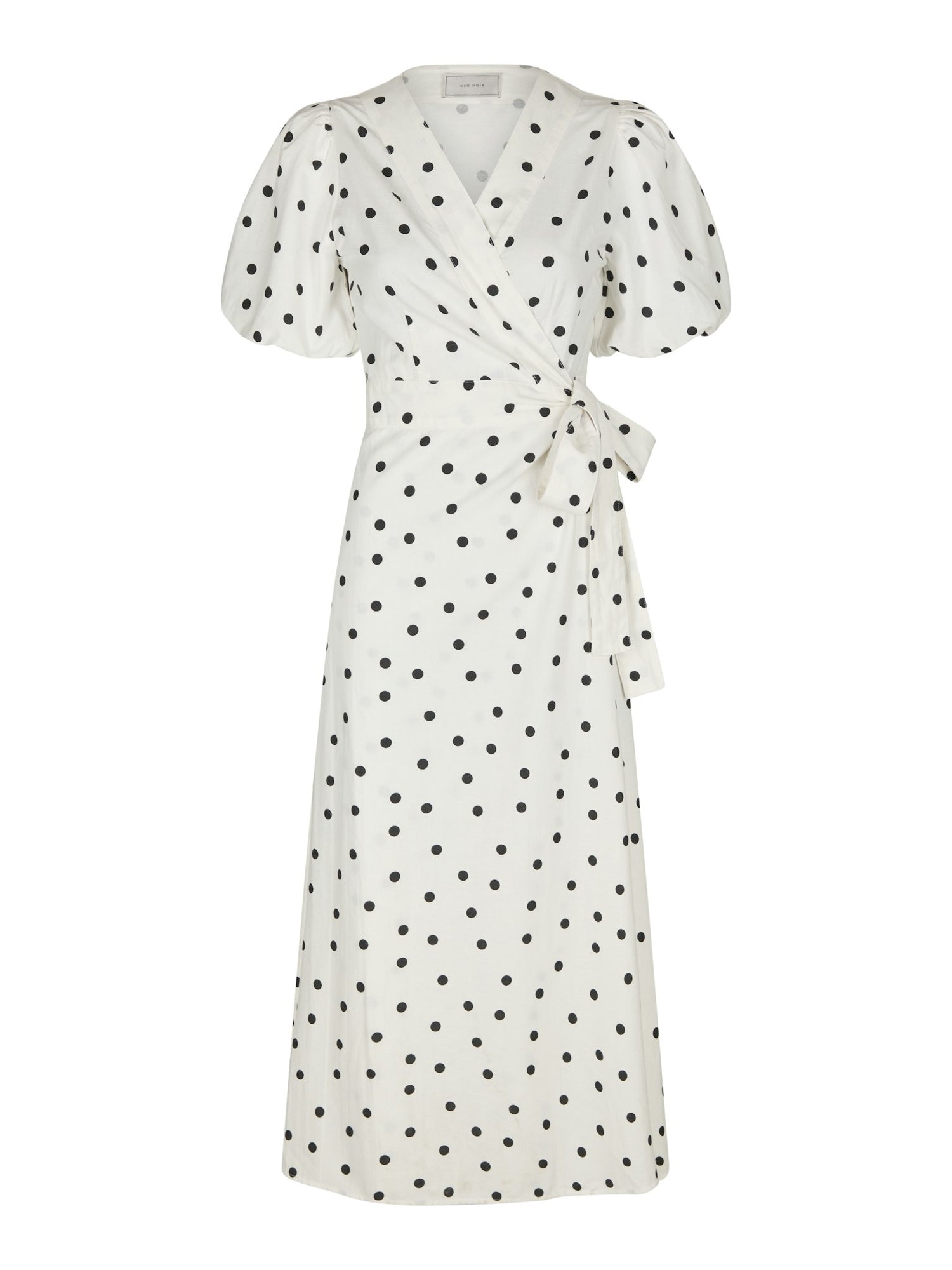Clarine Linen Dot Dress - White