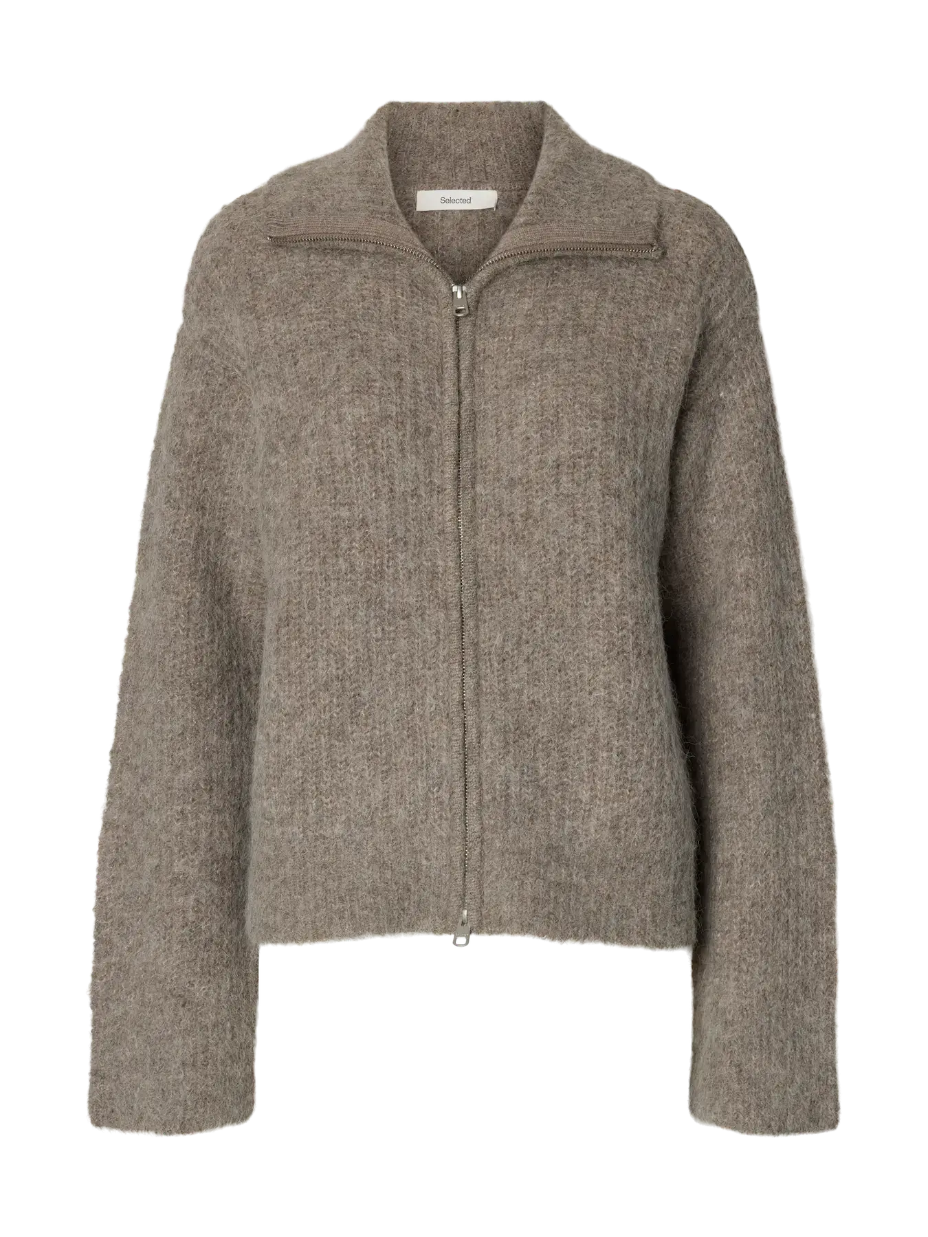 SLFGabriella LS Strickjacke mit Reißverschluss - Steel Gray