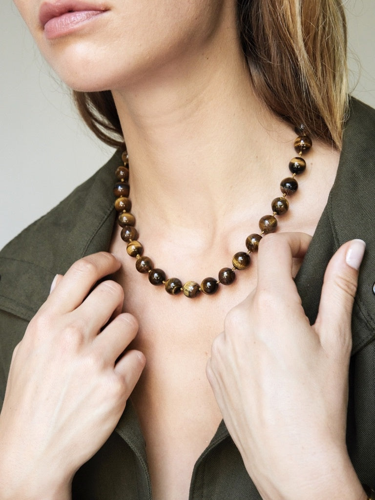 Gemstone Ketting - Bruin-Mêlée