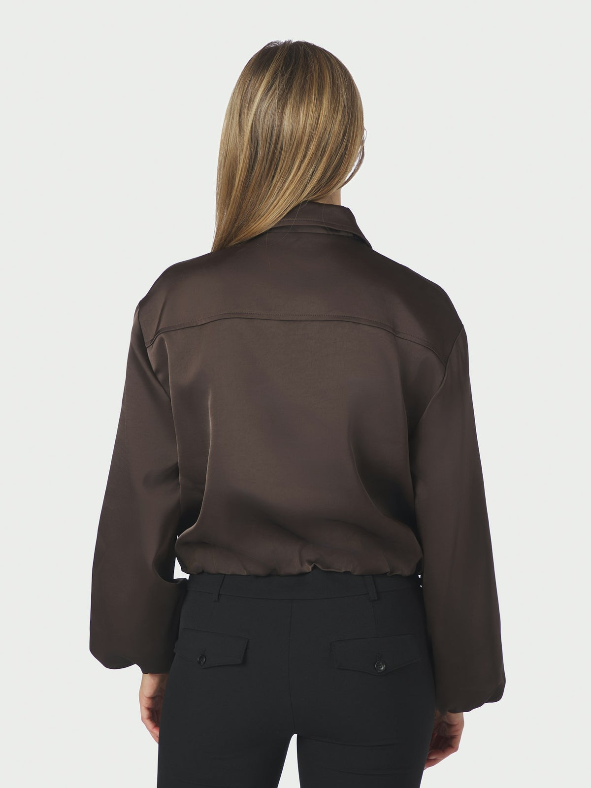 Denielle Heavy Sateen Jacket - Dark Brown