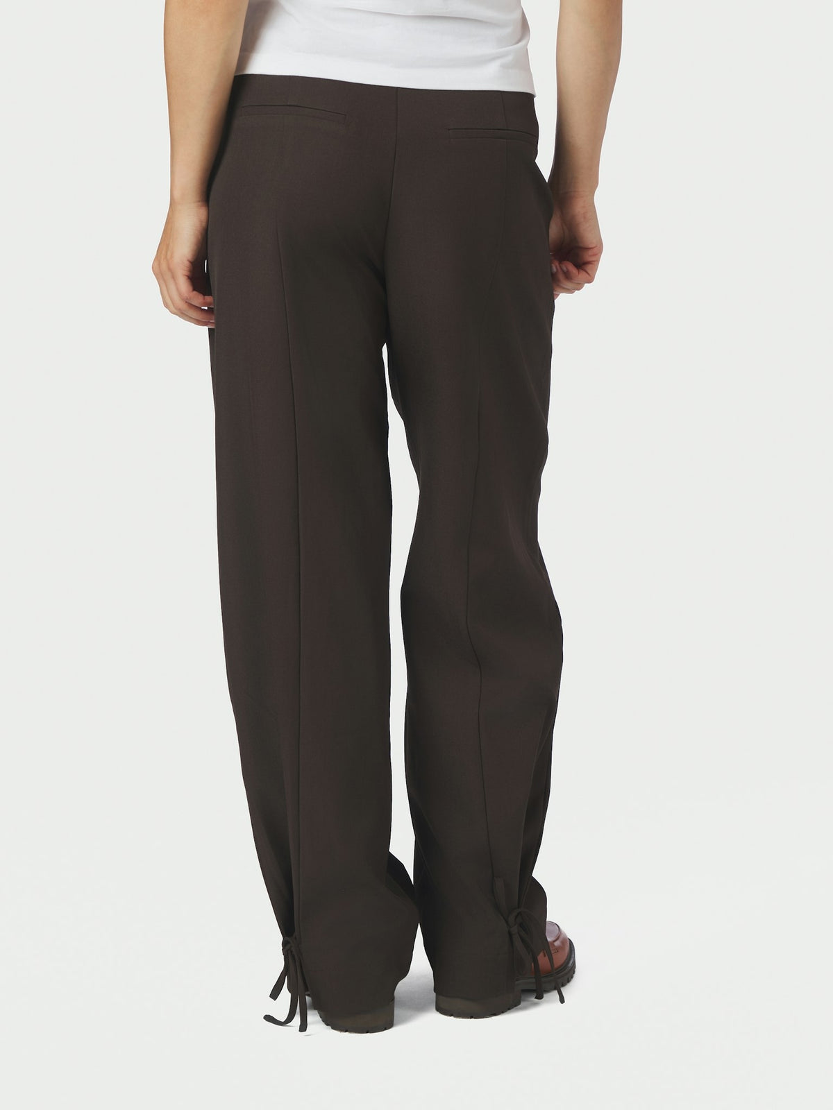 Isotta Structure Tie Pants - Dark Brown
