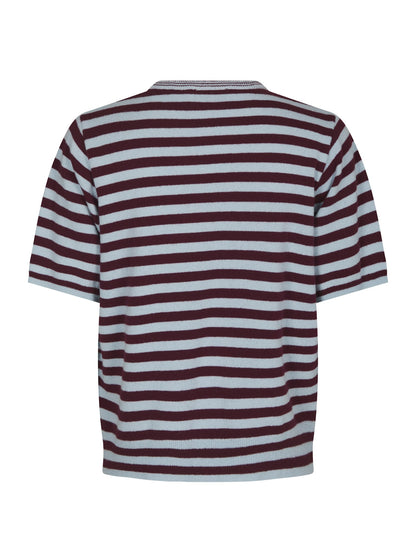 Missy Streifenstrick-T-Shirt - Wein