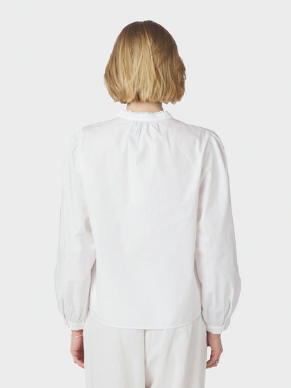 Aneliah C Poplin Emb Blouse - White