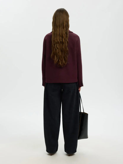 SLFZia-Alma Wollmischjacke - Tawny Port Mel.