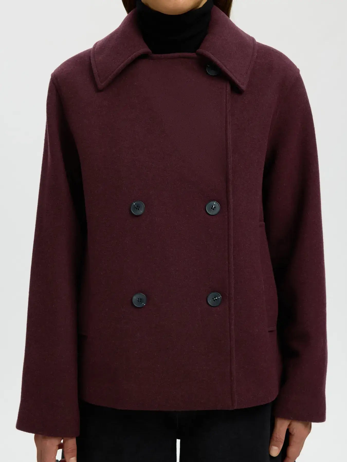 SLFZia-Alma Wollmischjacke - Tawny Port Mel.