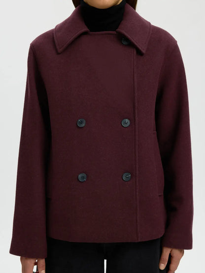 SLFZia-Alma Wollmischjacke - Tawny Port Mel.