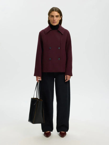 SLFZia-Alma Wollmischjacke - Tawny Port Mel.