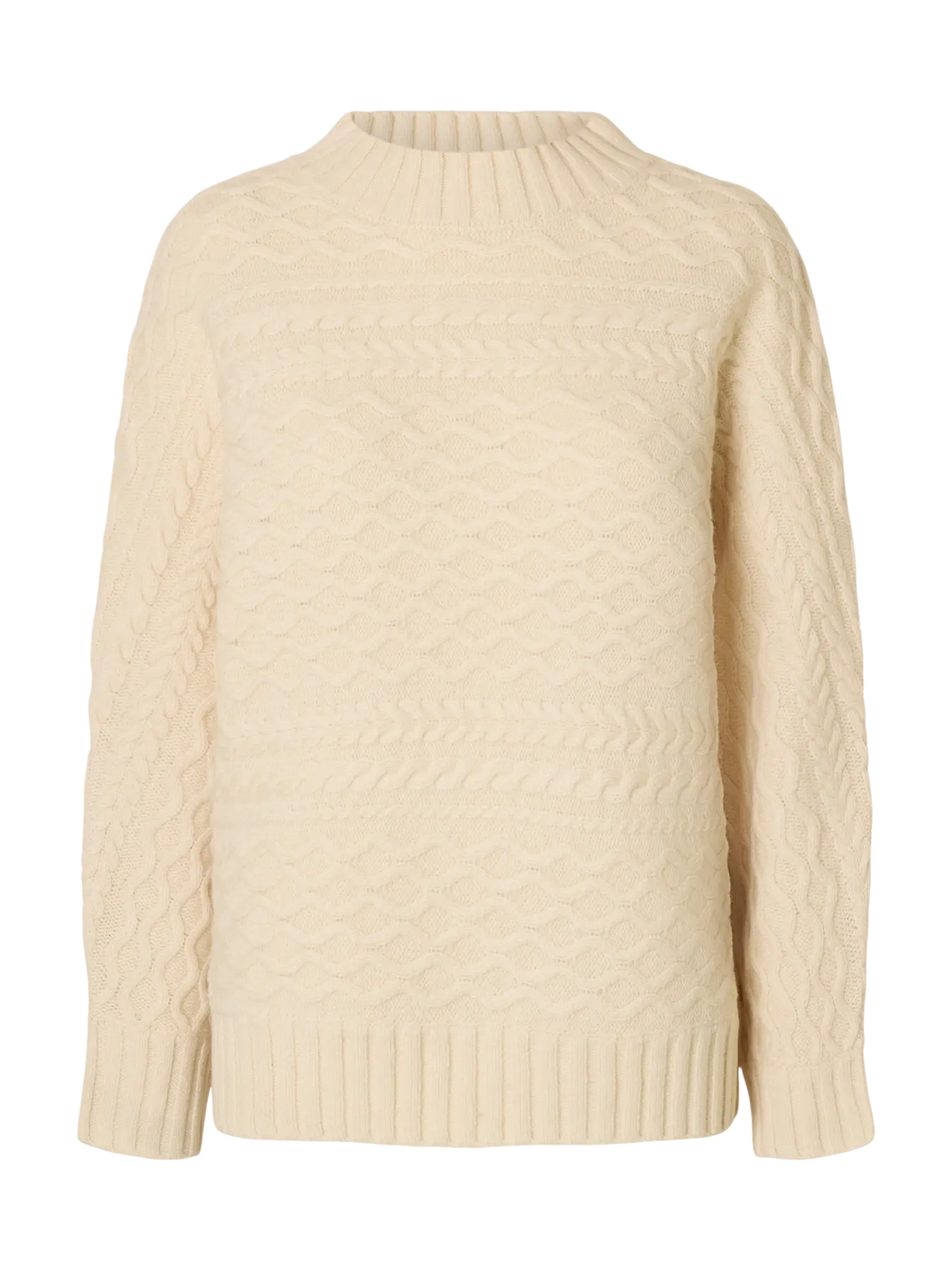 SLFnelly LS Cable Batsleeve Knit - Birch