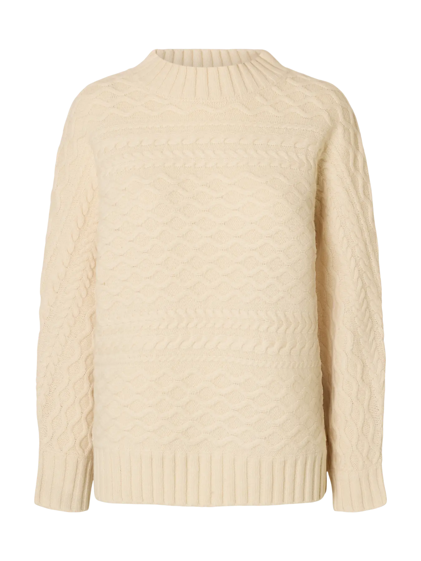 SLFnelly LS Cable Batsleeve Knit - Birch