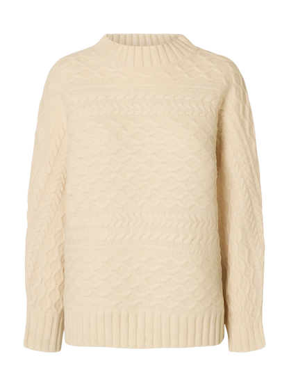 SLFnelly LS Cable Batsleeve Knit - Birch