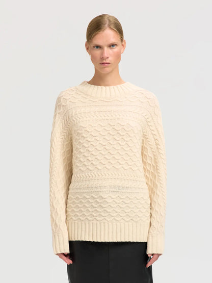 SLFnelly LS Cable Batsleeve Knit - Birch