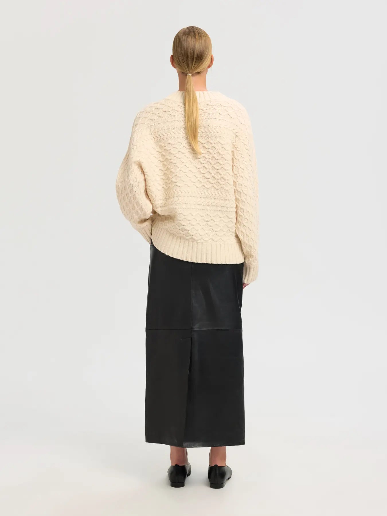 SLFnelly LS Cable Batsleeve Knit - Birch
