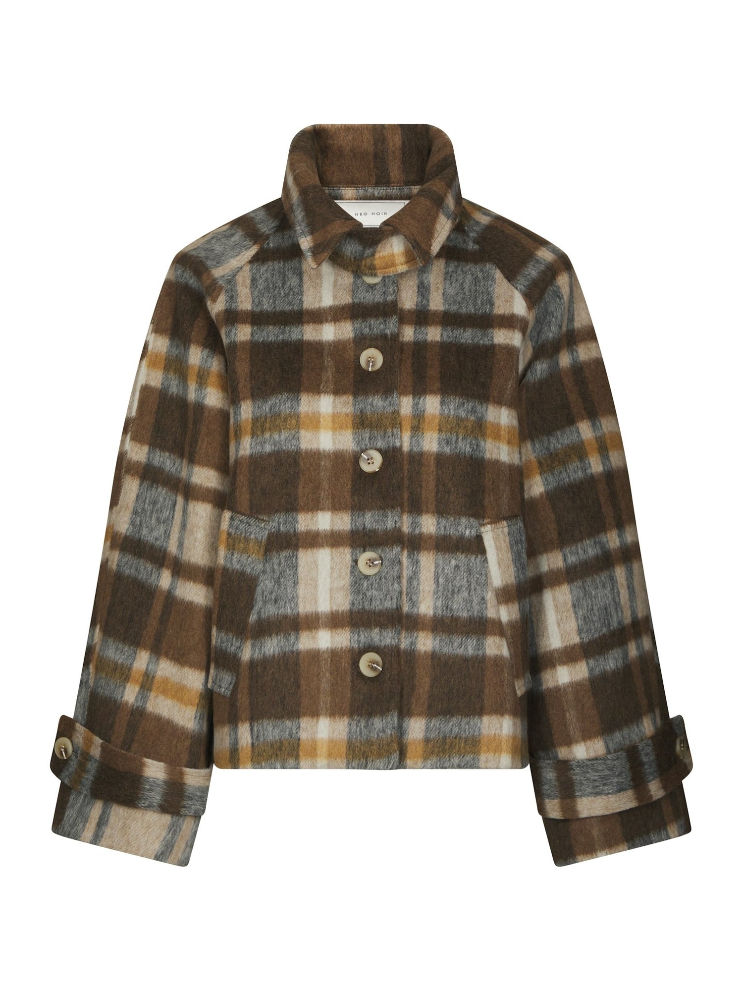 Quinn Check Jacket - Camel