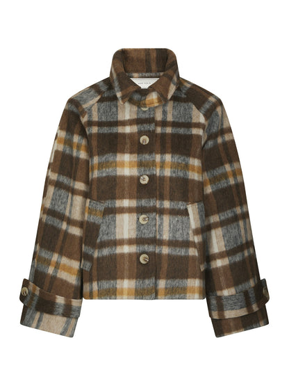 Quinn Check Jacket - Camel