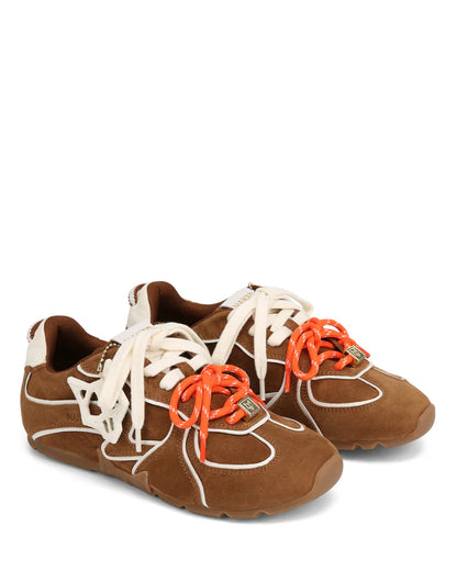 Adored Sneaker - Tan/White Suede