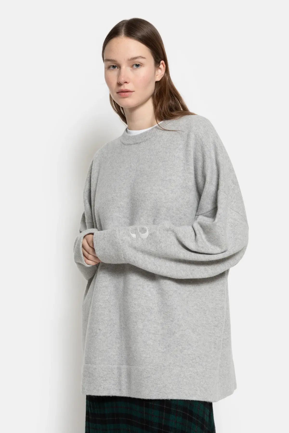 Oslo Oversize-Strickpullover – Hellgrau