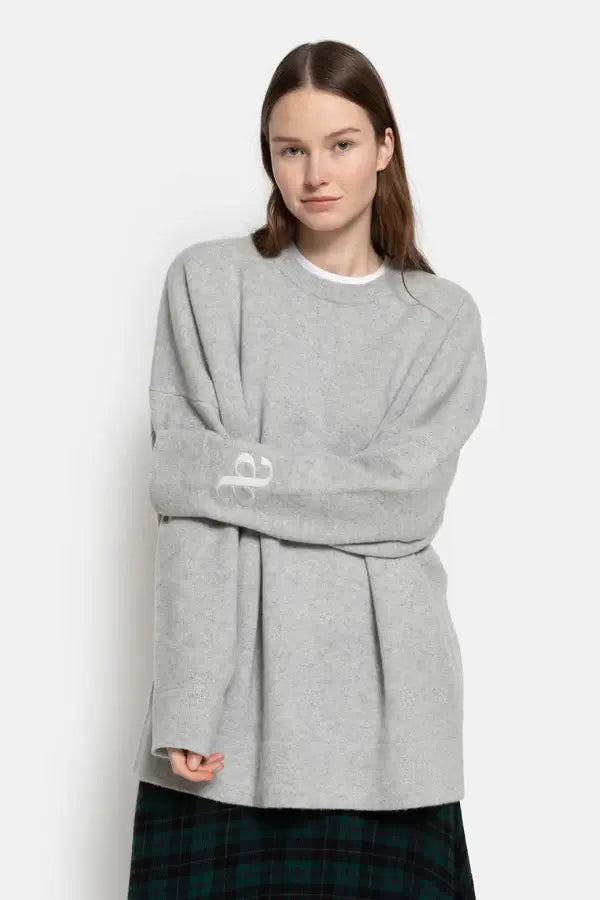 Oslo Oversize-Strickpullover – Hellgrau