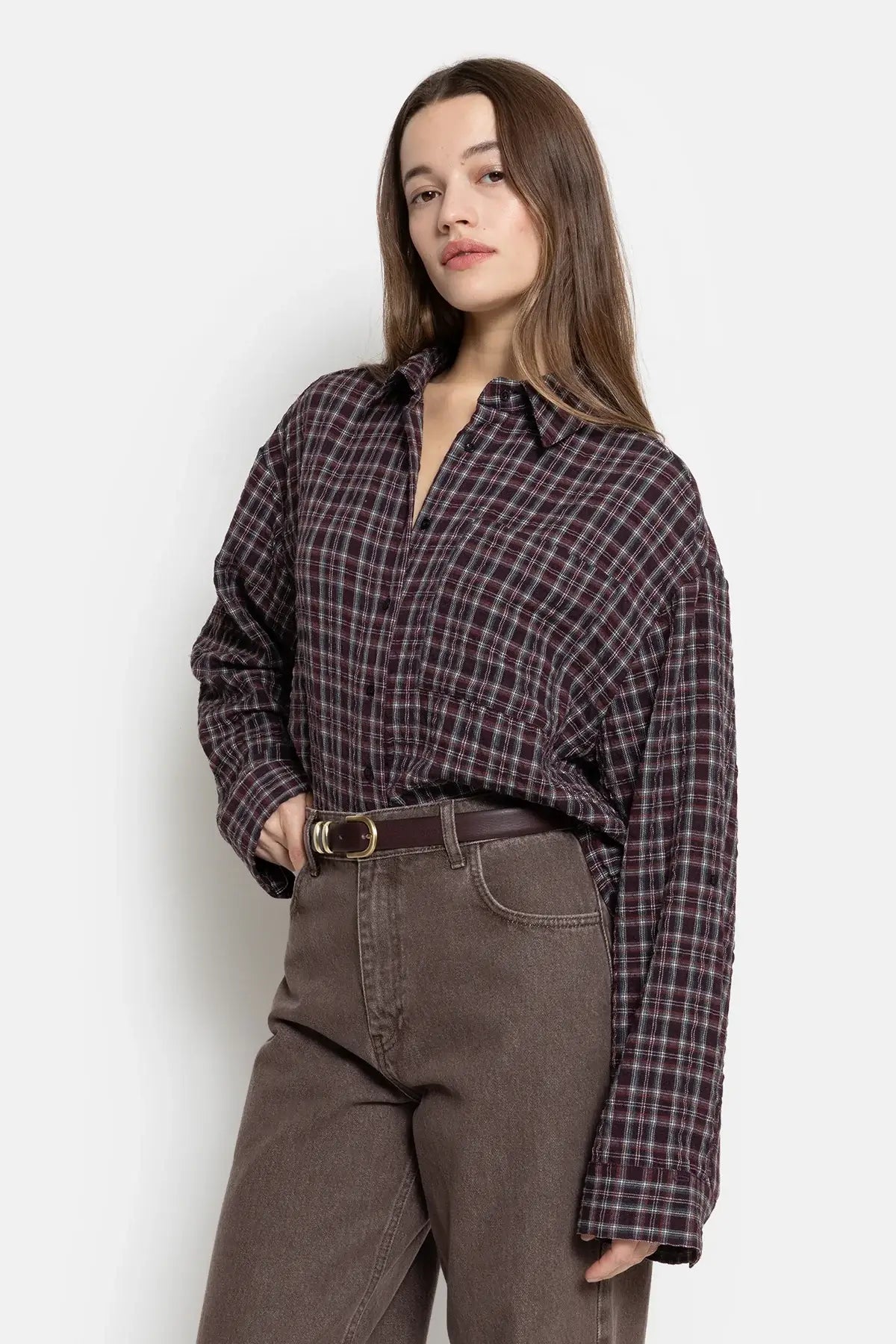 Ocean Shirt – Pflaume Kariert