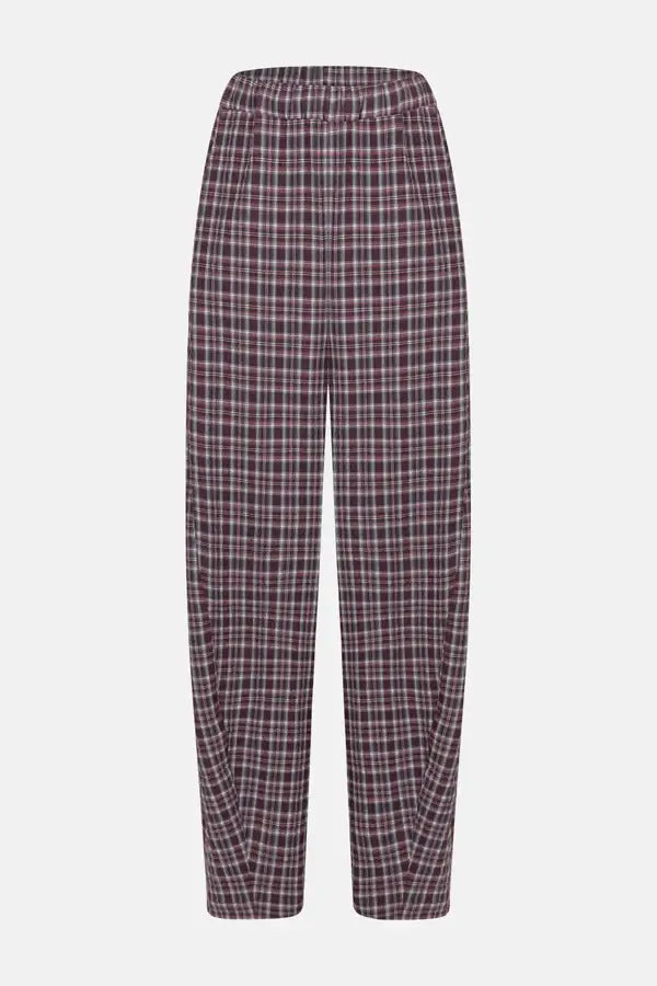 Objekt Puffy Pants - Pflaumenkariert