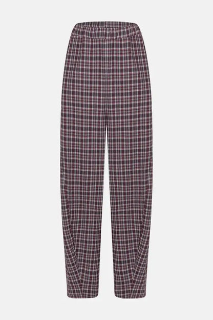 Object Puffy Pants - Plum Checked