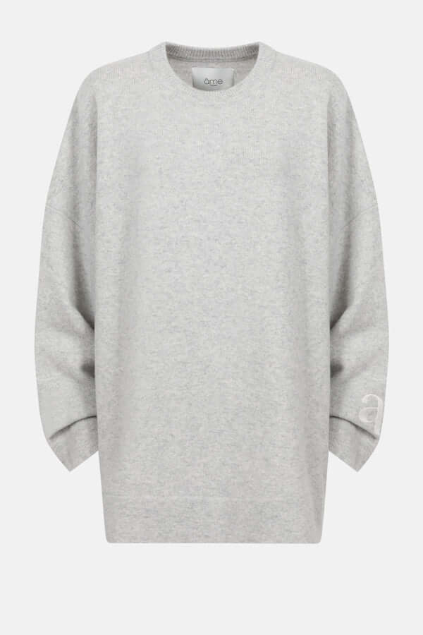 Oslo Oversize-Strickpullover – Hellgrau