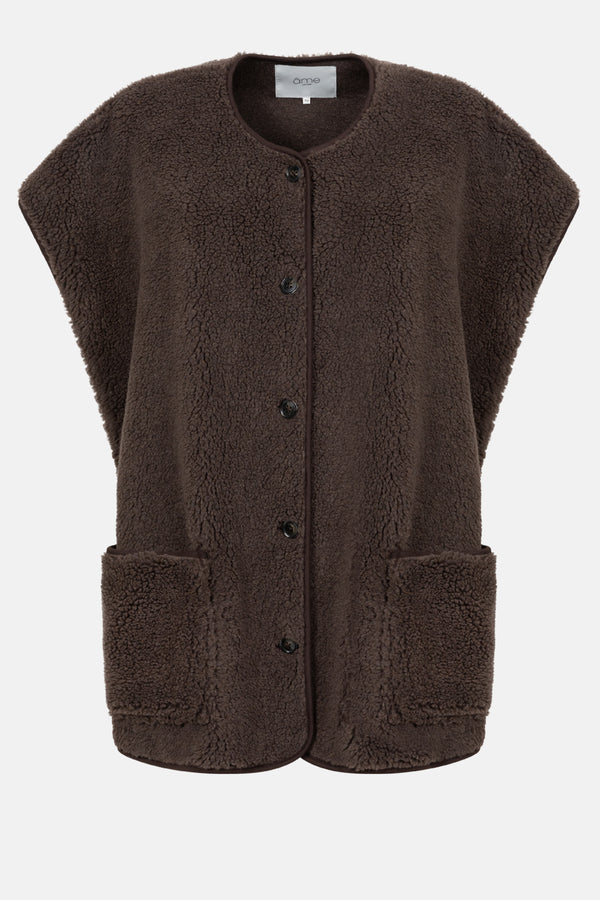 Ines Sleevless Jacket - Brown