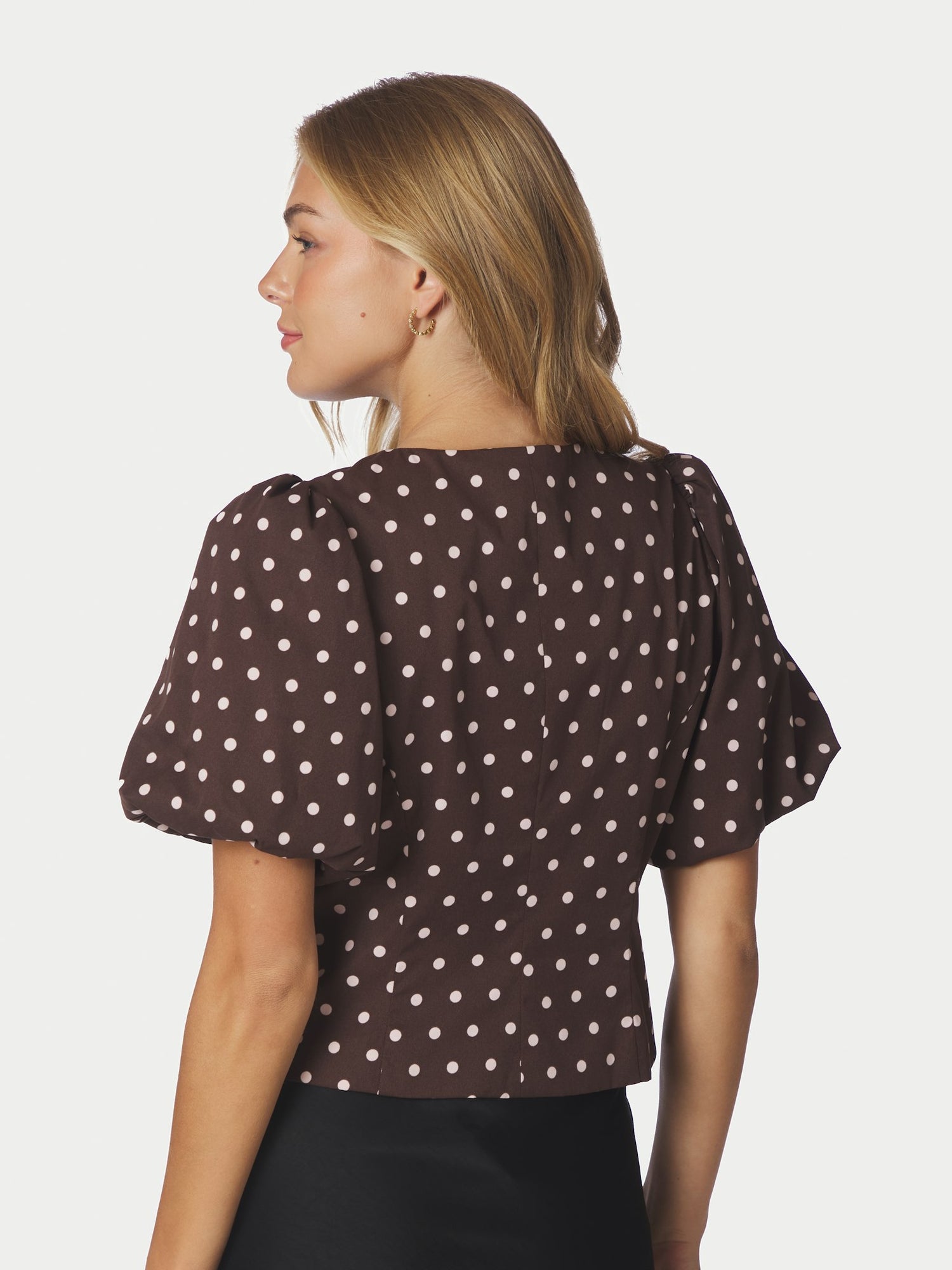 Anela Dot Blouse - Brown