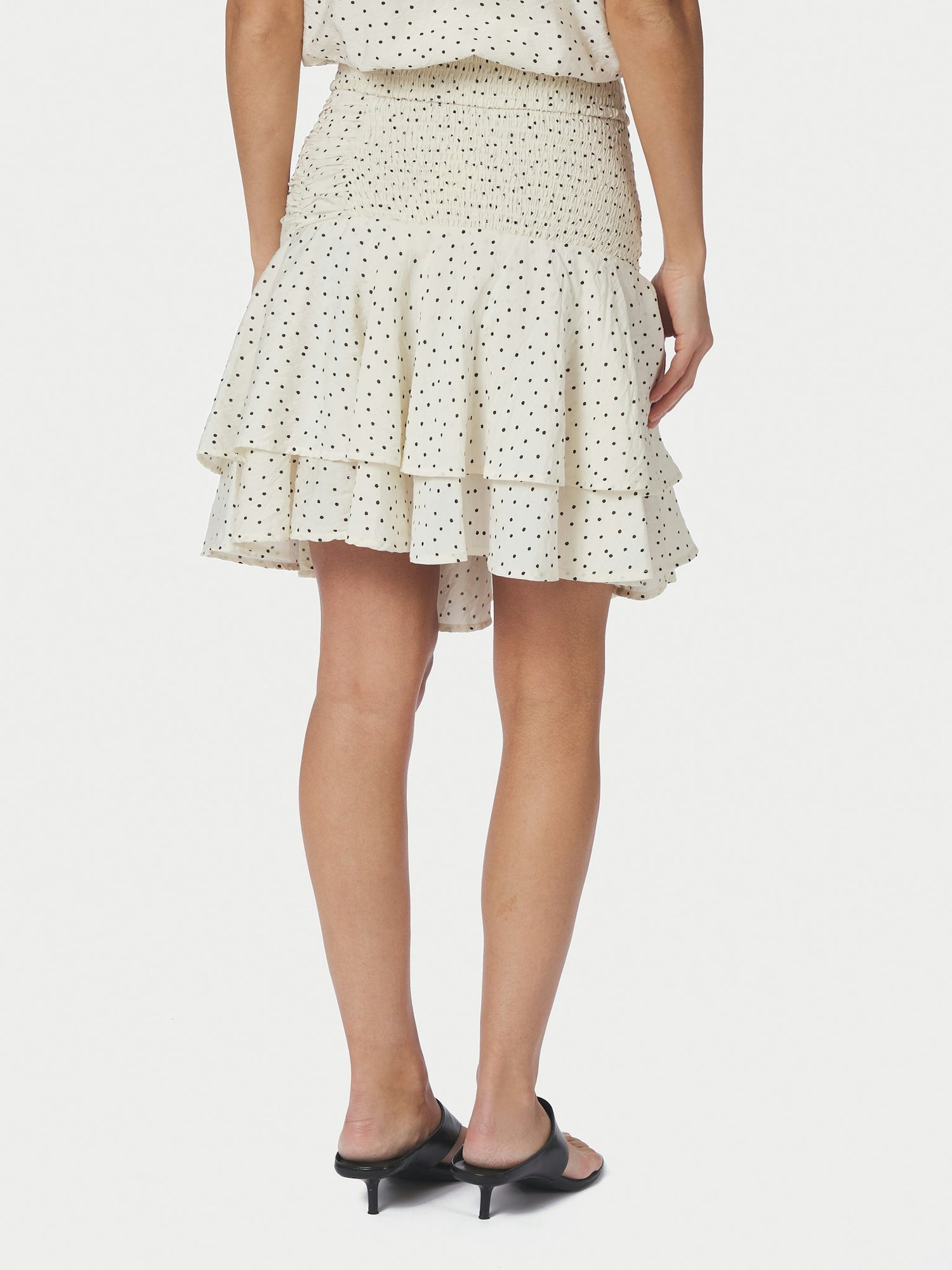 Janie Mini Dot Skirt - Off White