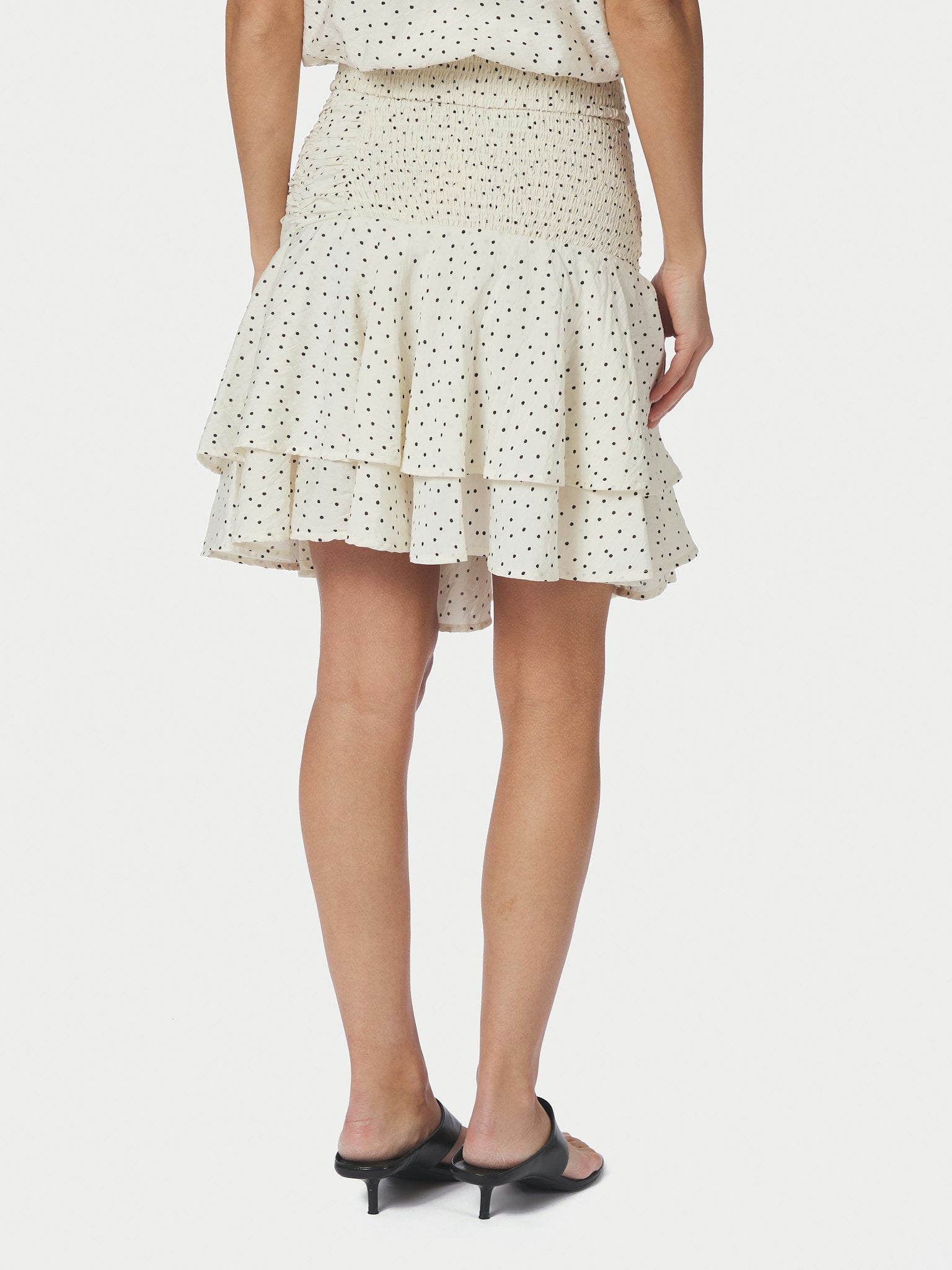Janie Mini Dot Skirt - Off White