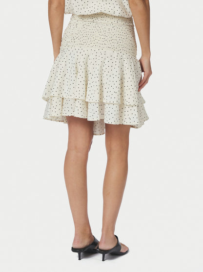 Janie Mini Dot Skirt - Off White