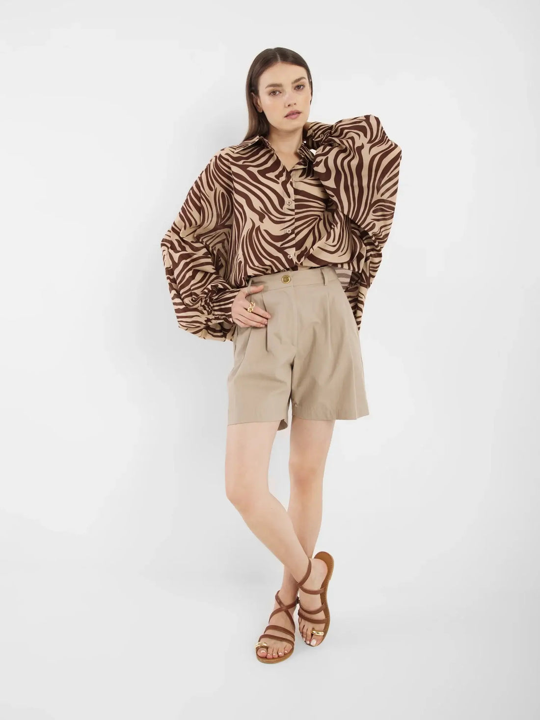 Antonia Voile - Zebra Brown