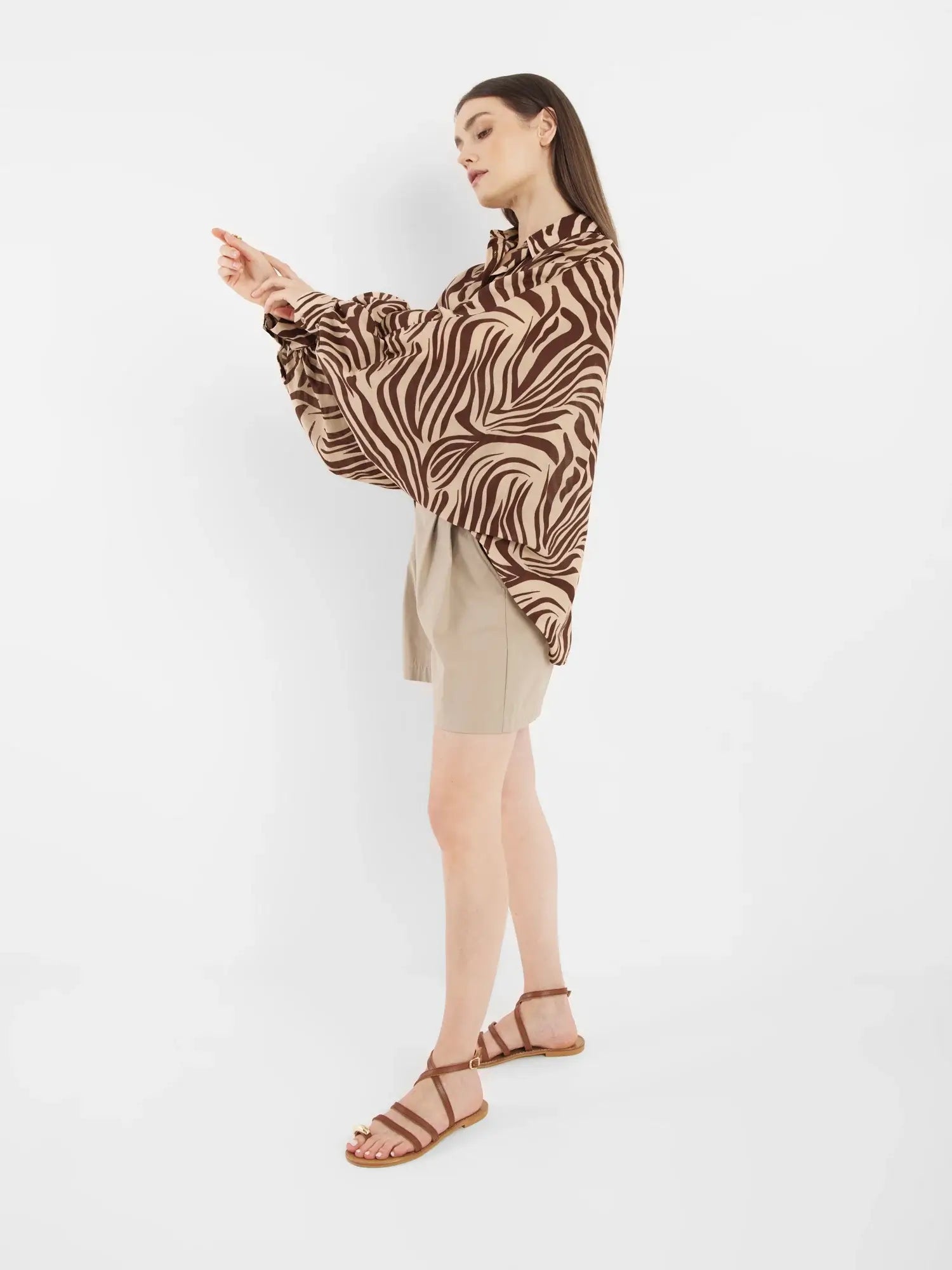 Antonia Voile - Zebra Brown