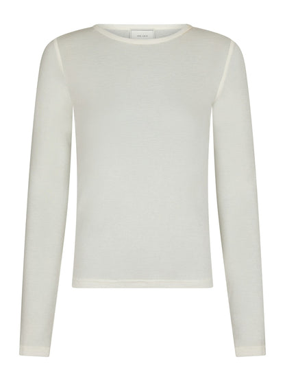 Nella Fine Rib Blouse - White