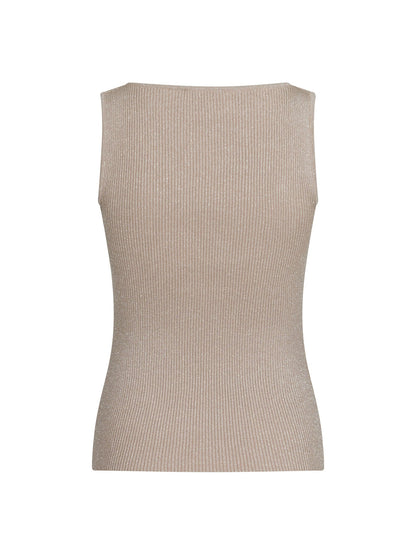 Talia Glitter Knit Top - Sand