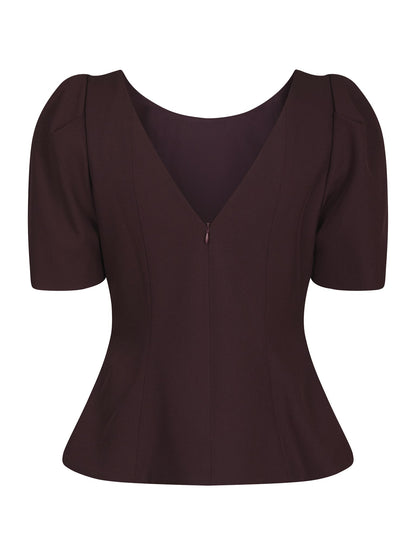 Mellisana Structure Blouse - Chocolate Plum