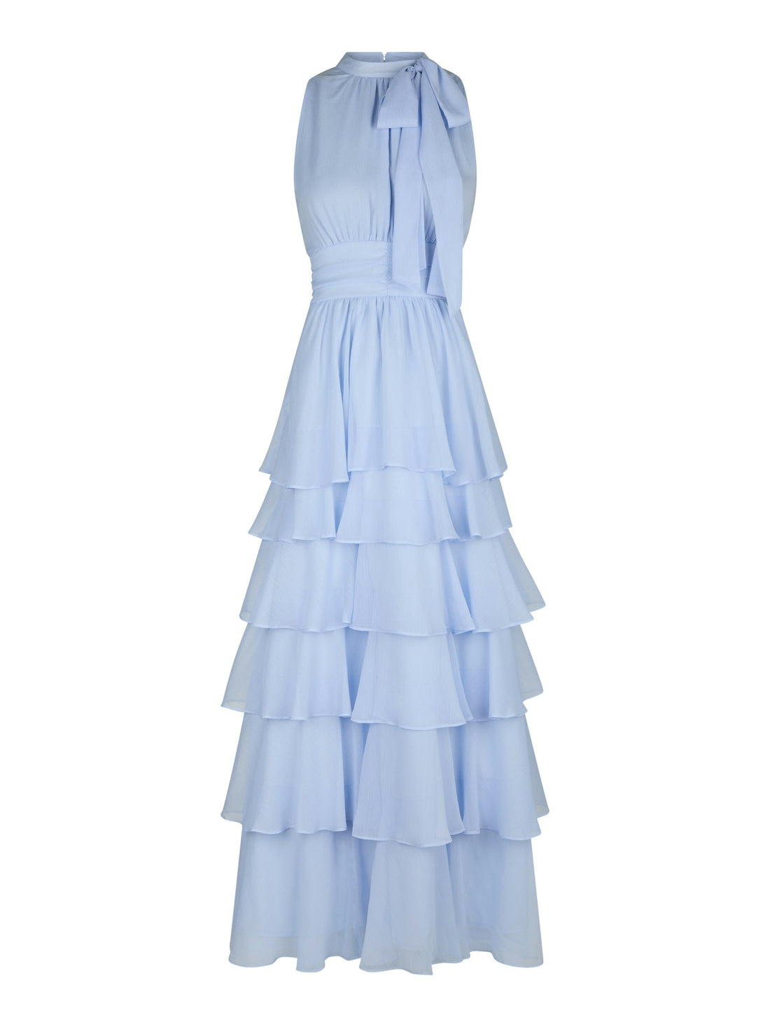 Marli Solid Chiffon Dress - Light Blue