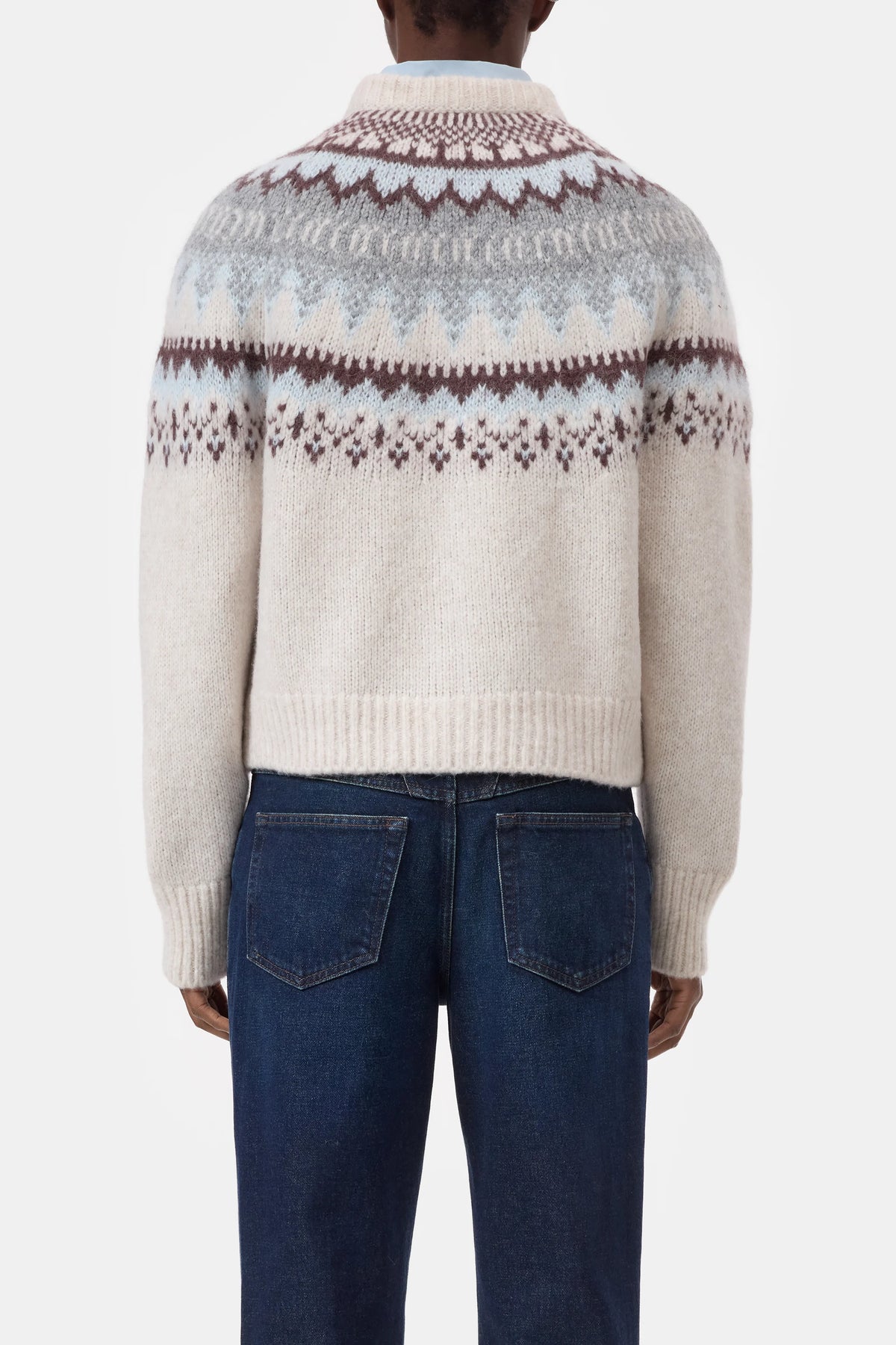 Cropped Cardigan mit Reißverschluss - Cloud Cream